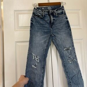 a.n.a High-Rise Straight Blue Jeans